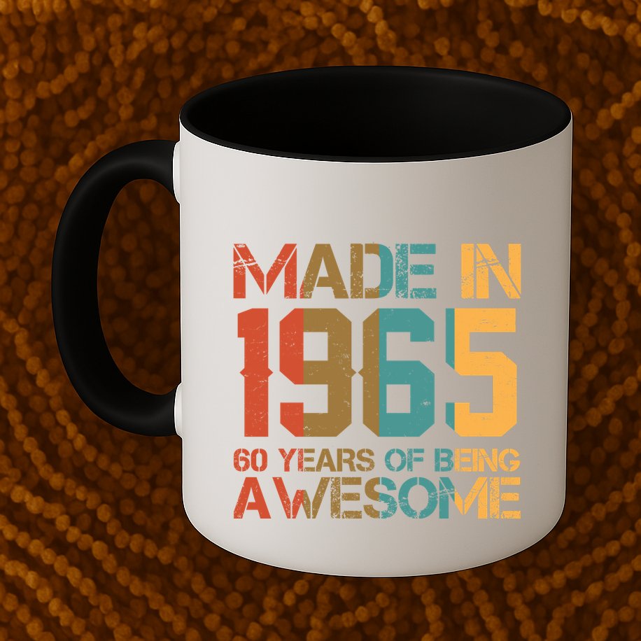 Retro Made In 1965 60 Years Of Being Awesome Birthday Mug