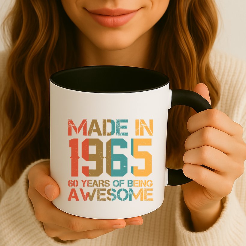 Retro Made In 1965 60 Years Of Being Awesome Birthday Mug