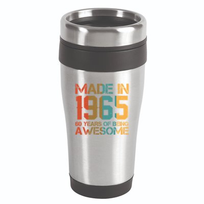 Retro Made In 1965 60 Years Of Being Awesome Birthday 16oz Travel Tumbler