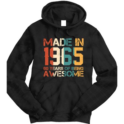 Retro Made In 1965 60 Years Of Being Awesome Birthday Tie Dye Hoodie