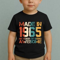 Retro Made In 1965 60 Years Of Being Awesome Birthday Toddler T-Shirt