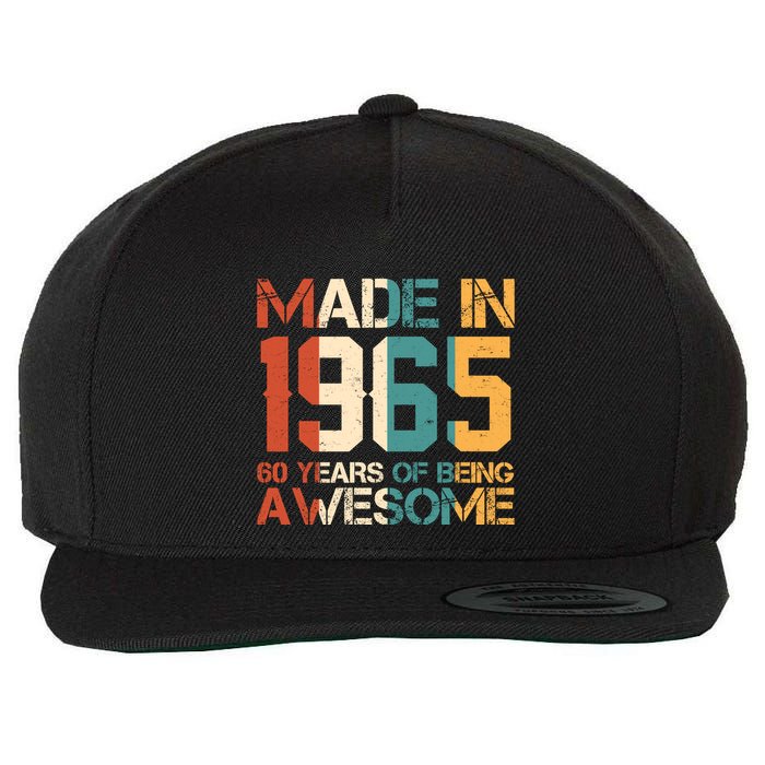 Retro Made In 1965 60 Years Of Being Awesome Birthday Wool Snapback Cap