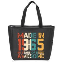 Retro Made In 1965 60 Years Of Being Awesome Birthday Zip Tote Bag