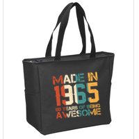 Retro Made In 1965 60 Years Of Being Awesome Birthday Zip Tote Bag