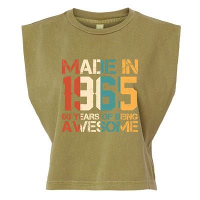 Retro Made In 1965 60 Years Of Being Awesome Birthday Garment-Dyed Women's Muscle Tee