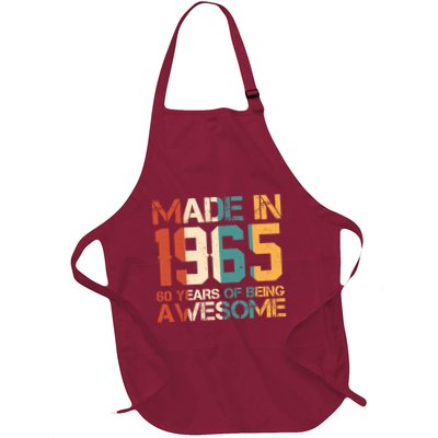 Retro Made In 1965 60 Years Of Being Awesome Birthday Full-Length Apron With Pockets