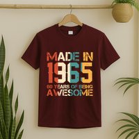 Retro Made In 1965 60 Years Of Being Awesome Birthday T-Shirt