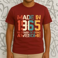 Retro Made In 1965 60 Years Of Being Awesome Birthday T-Shirt