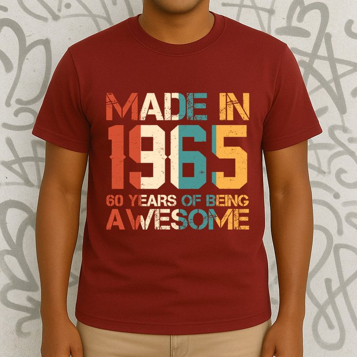 Retro Made In 1965 60 Years Of Being Awesome Birthday T-Shirt