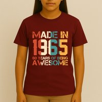 Retro Made In 1965 60 Years Of Being Awesome Birthday T-Shirt