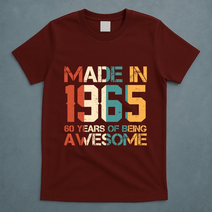 Retro Made In 1965 60 Years Of Being Awesome Birthday T-Shirt