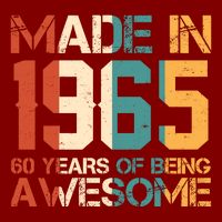 Retro Made In 1965 60 Years Of Being Awesome Birthday T-Shirt