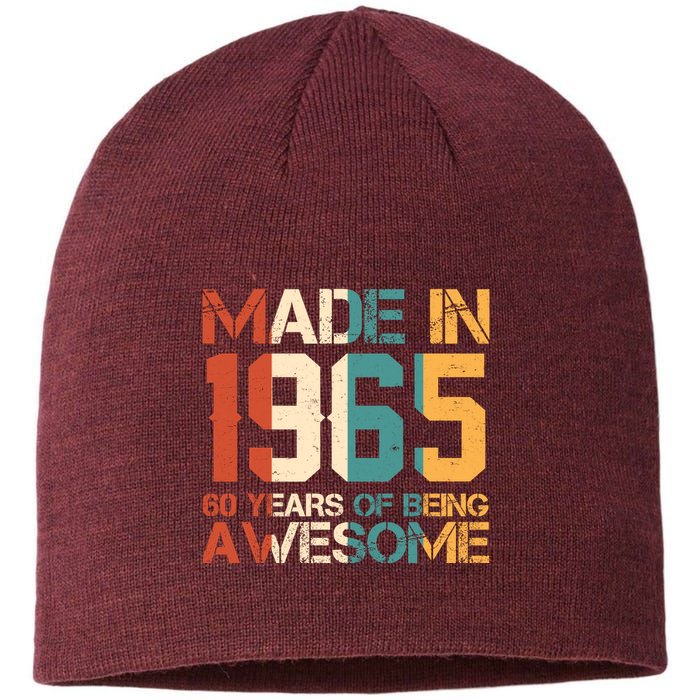 Retro Made In 1965 60 Years Of Being Awesome Birthday Sustainable Beanie