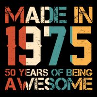 Retro Made In 1975 50 Years Of Being Awesome Birthday 16 in Basic Backpack