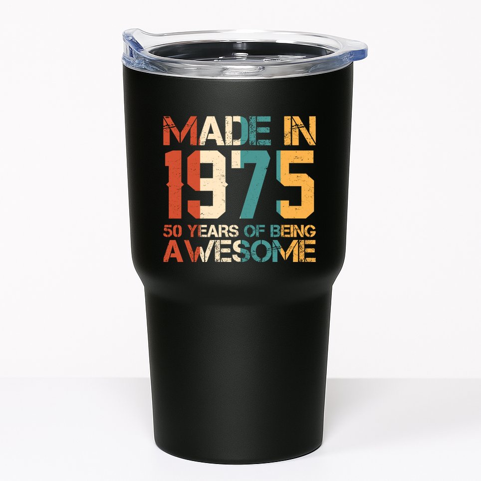 Retro Made In 1975 50 Years Of Being Awesome Birthday Tumbler