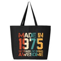 Retro Made In 1975 50 Years Of Being Awesome Birthday 25L Jumbo Tote