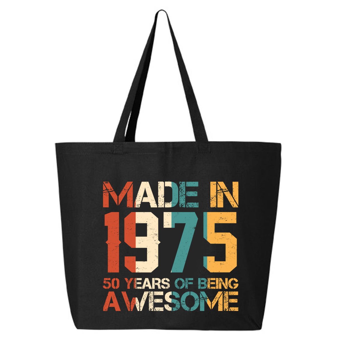 Retro Made In 1975 50 Years Of Being Awesome Birthday 25L Jumbo Tote