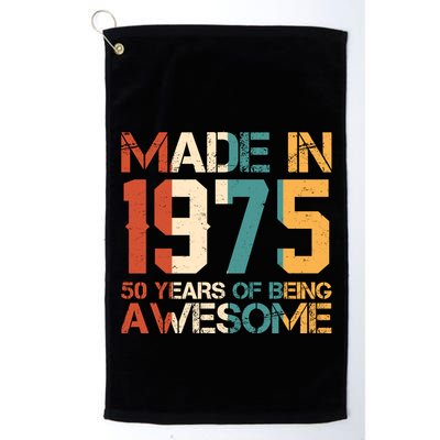 Retro Made In 1975 50 Years Of Being Awesome Birthday Golf Towel