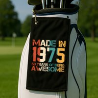 Retro Made In 1975 50 Years Of Being Awesome Birthday Golf Towel