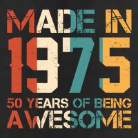 Retro Made In 1975 50 Years Of Being Awesome Birthday Golf Towel