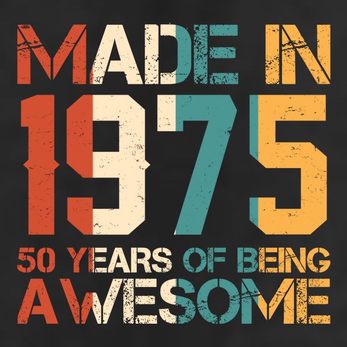 Retro Made In 1975 50 Years Of Being Awesome Birthday Golf Towel