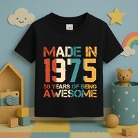 Retro Made In 1975 50 Years Of Being Awesome Birthday Toddler T-Shirt