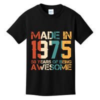 Retro Made In 1975 50 Years Of Being Awesome Birthday Kids T-Shirt