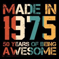 Retro Made In 1975 50 Years Of Being Awesome Birthday Kids T-Shirt