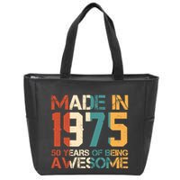 Retro Made In 1975 50 Years Of Being Awesome Birthday Zip Tote Bag