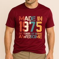 Retro Made In 1975 50 Years Of Being Awesome Birthday Performance Shirt