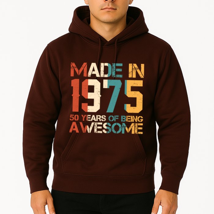 Retro Made In 1975 50 Years Of Being Awesome Birthday Hoodie