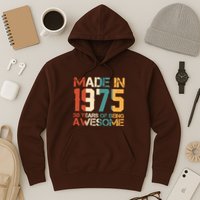 Retro Made In 1975 50 Years Of Being Awesome Birthday Hoodie