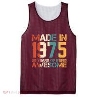Retro Made In 1975 50 Years Of Being Awesome Birthday Mesh Reversible Basketball Jersey Tank