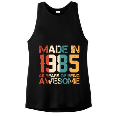 Retro Made In 1985 40 Years Of Being Awesome Birthday Ladies PosiCharge Tri-Blend Wicking Tank