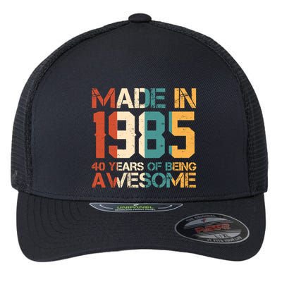 Retro Made In 1985 40 Years Of Being Awesome Birthday Flexfit Unipanel Trucker Cap