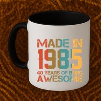 Retro Made In 1985 40 Years Of Being Awesome Birthday Mug