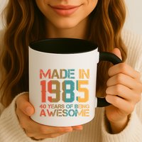 Retro Made In 1985 40 Years Of Being Awesome Birthday Mug