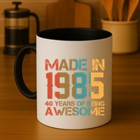 Retro Made In 1985 40 Years Of Being Awesome Birthday Mug