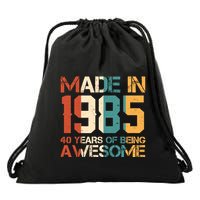 Retro Made In 1985 40 Years Of Being Awesome Birthday Drawstring Bag
