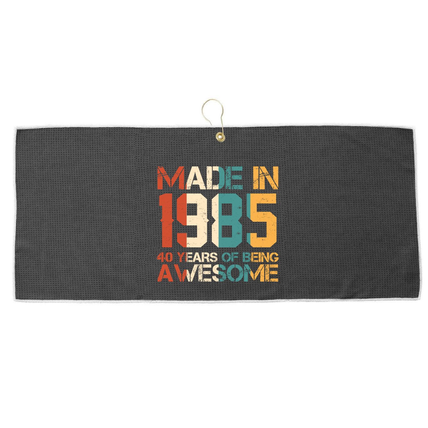 Retro Made In 1985 40 Years Of Being Awesome Birthday Large Microfiber Waffle Golf Towel