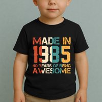 Retro Made In 1985 40 Years Of Being Awesome Birthday Toddler T-Shirt