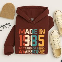 Retro Made In 1985 40 Years Of Being Awesome Birthday Hoodie
