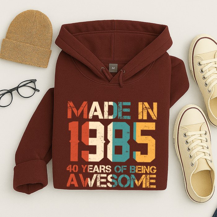 Retro Made In 1985 40 Years Of Being Awesome Birthday Hoodie