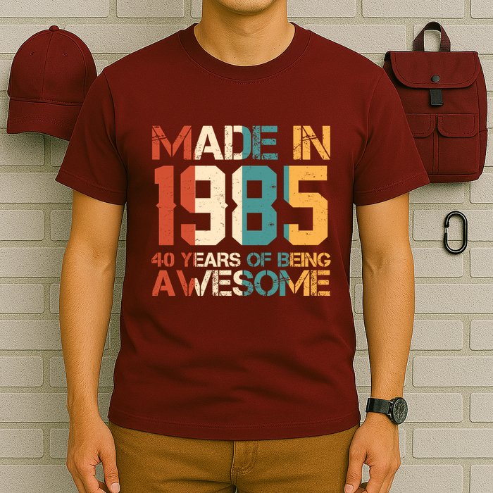 Retro Made In 1985 40 Years Of Being Awesome Birthday T-Shirt