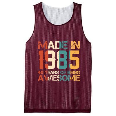 Retro Made In 1985 40 Years Of Being Awesome Birthday Mesh Reversible Basketball Jersey Tank