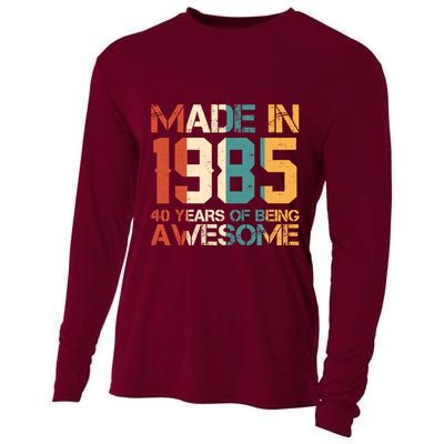 Retro Made In 1985 40 Years Of Being Awesome Birthday Cooling Performance Long Sleeve Crew