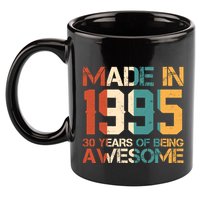Retro Made In 1995 30 Years Of Being Awesome Birthday 11oz C Handle Ceramic Mug