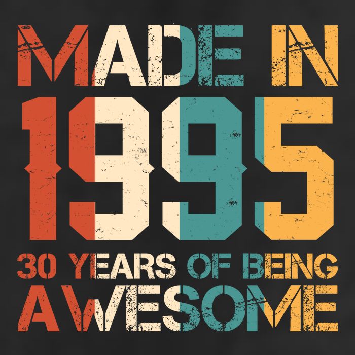Retro Made In 1995 30 Years Of Being Awesome Birthday Golf Towel
