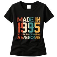 Retro Made In 1995 30 Years Of Being Awesome Birthday Womens T-Shirt