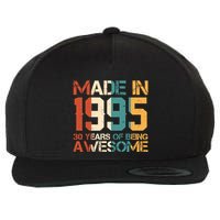 Retro Made In 1995 30 Years Of Being Awesome Birthday Wool Snapback Cap